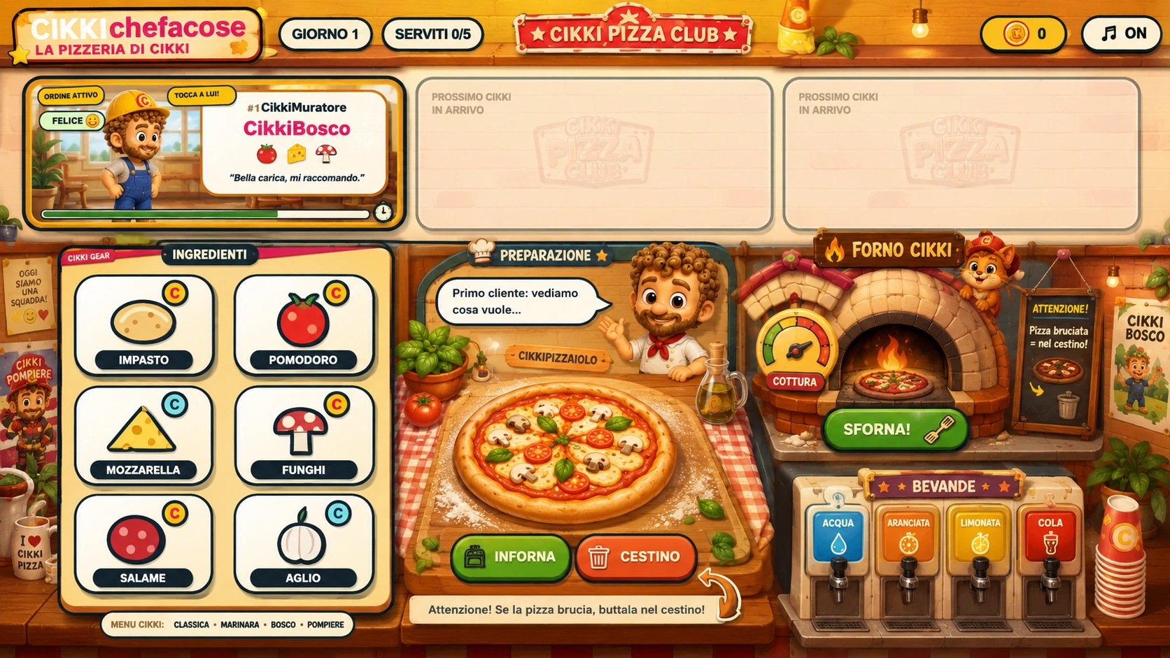 Cikki at work in the pizzeria